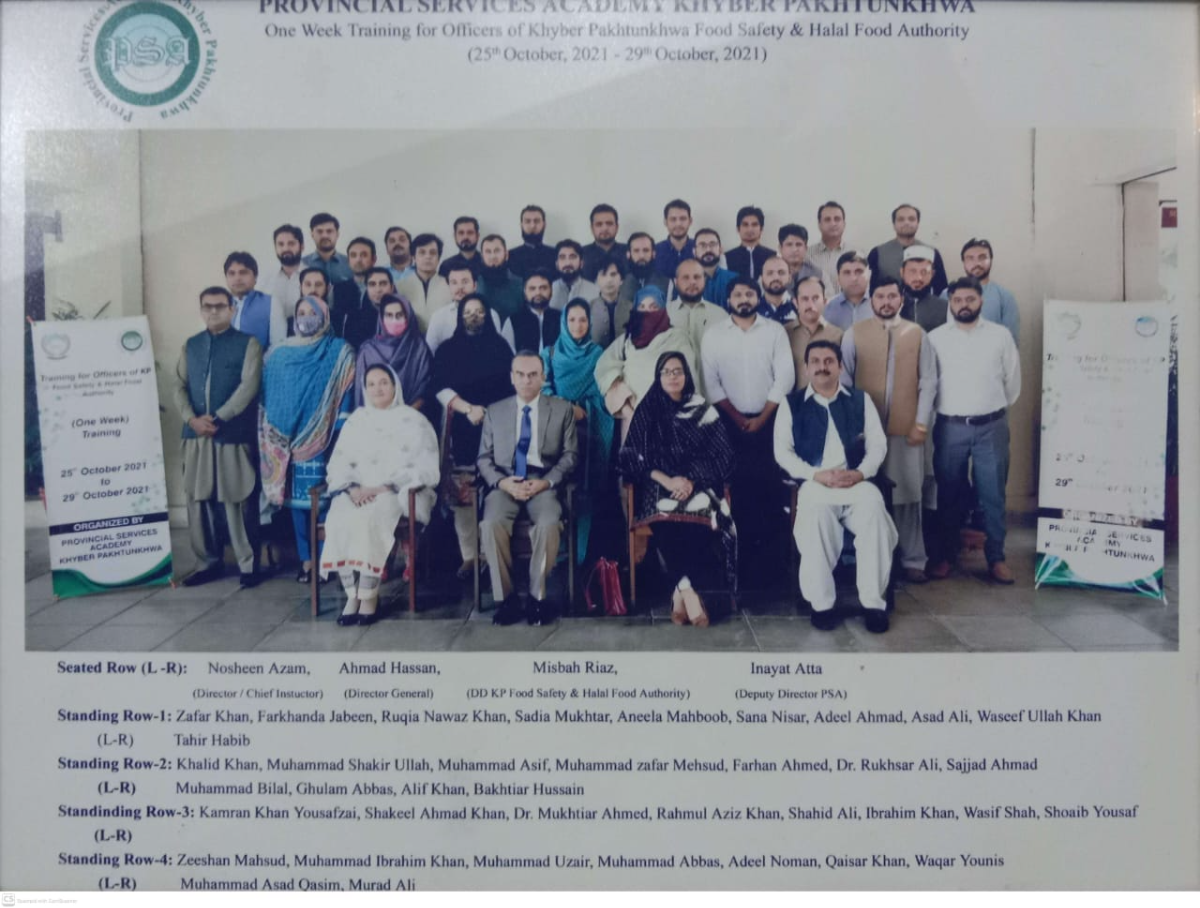 One Week Training of Food Safety & Halal Food Authority (25th October, 2021 - 29th October, 2021)